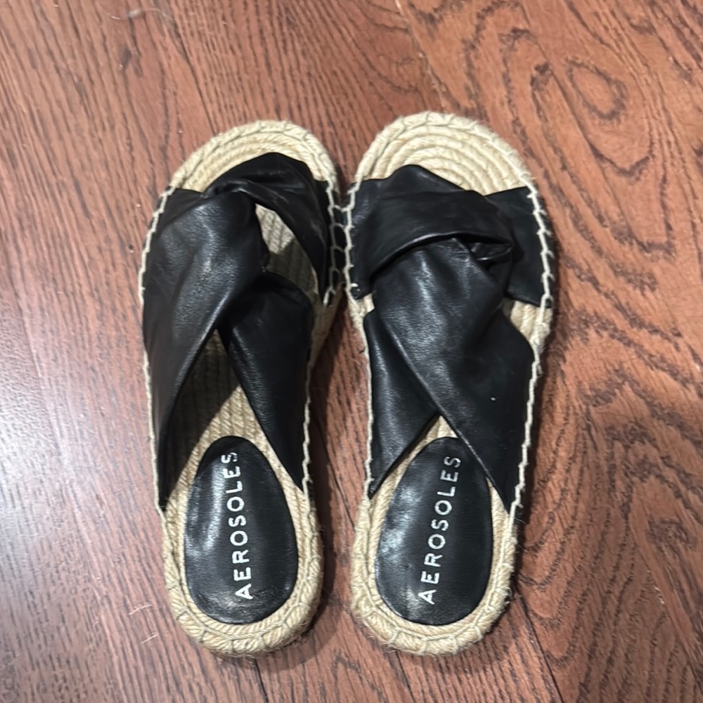 Aerosoles Women's Black Espadrille Sandals